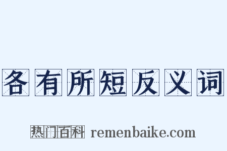 各有所短反义词是什么意思的图片